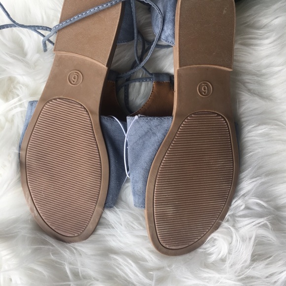 NWOT Boho ankle strap blue faux suede various size - Picture 2 of 3